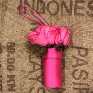 Sale for you🌟Vintage Rare Lulu Guinness Pink Rose Flower Silk Mini Bucket Bag